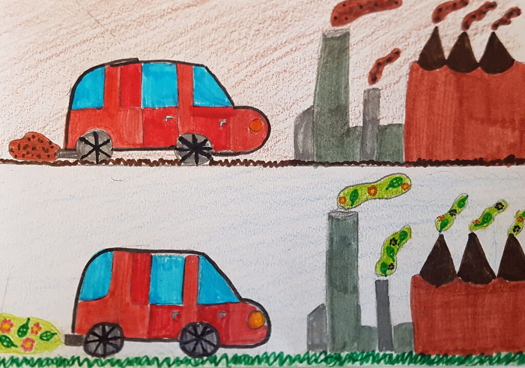 Alidas färgglada teckning.